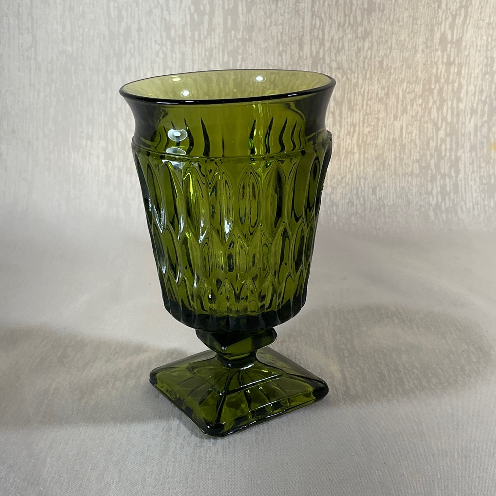 Indiana Glass  Mount Vernon Avocado Ice Tea Goblet